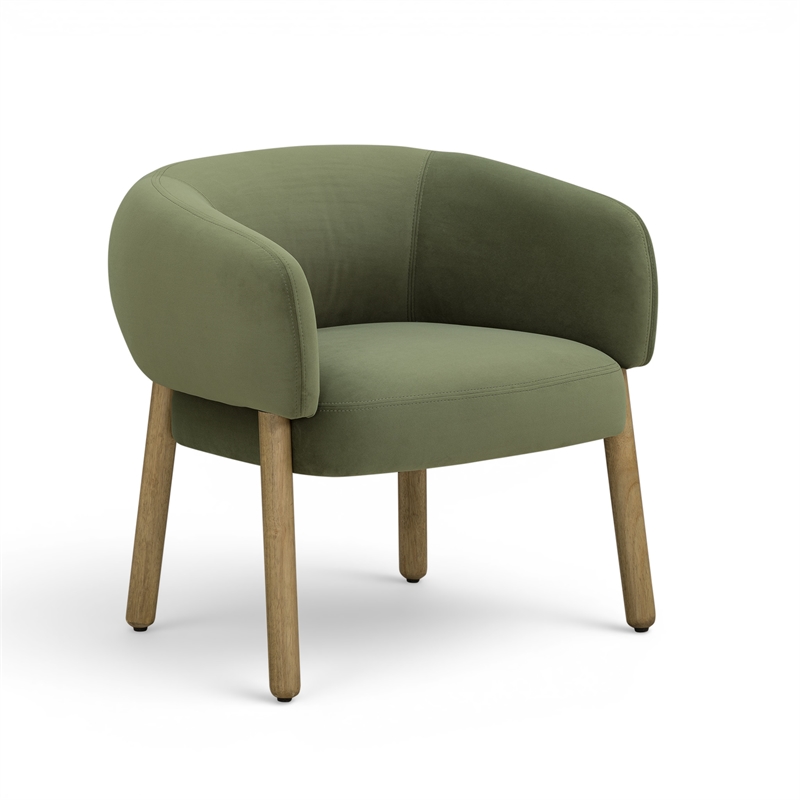 Foxy Olive Green Performance Velvet Accent Chair