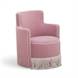 Passe Tasseled Pink Performance Velvet Swivel Chair