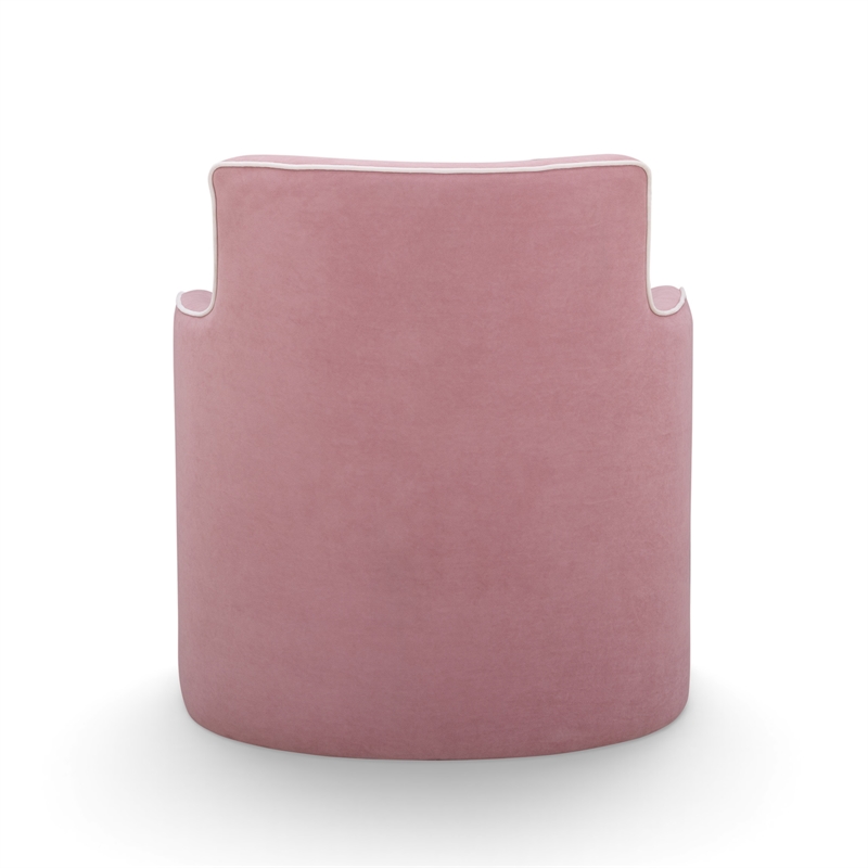 Passe Tasseled Pink Performance Velvet Swivel Chair