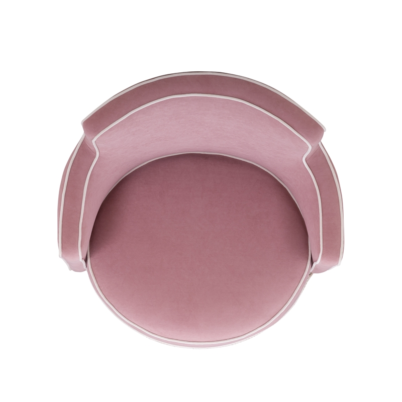 Passe Tasseled Pink Performance Velvet Swivel Chair