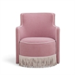 Passe Tasseled Pink Performance Velvet Swivel Chair