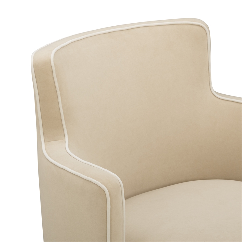 Passe Tasseled Tan Performance Velvet Swivel Chair
