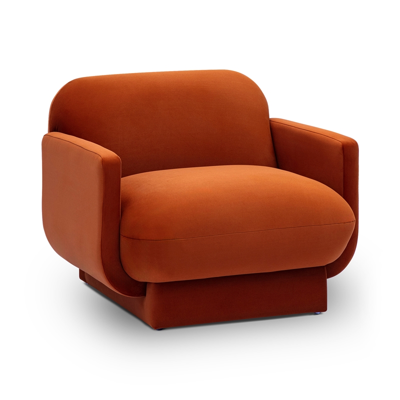 Azalea Rust Orange Performance Velvet Accent Chair