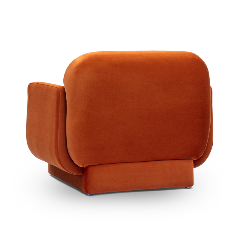 Azalea Rust Orange Performance Velvet Accent Chair