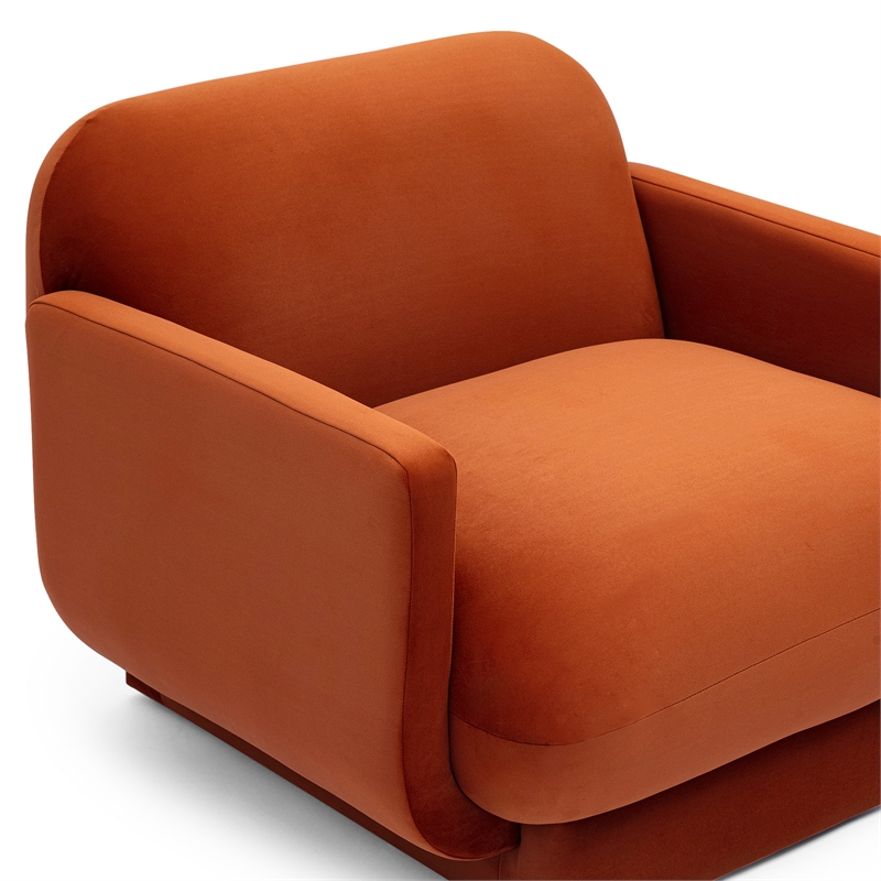 Azalea Rust Orange Performance Velvet Accent Chair