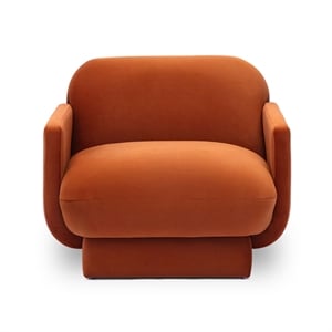 Azalea Rust Orange Performance Velvet Accent Chair