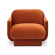 Azalea Rust Orange Performance Velvet Accent Chair