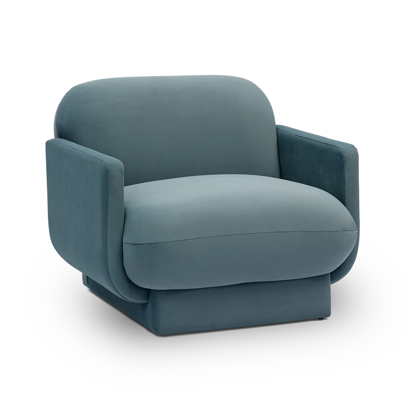 Azalea Powder Blue Performance Velvet Accent Chair