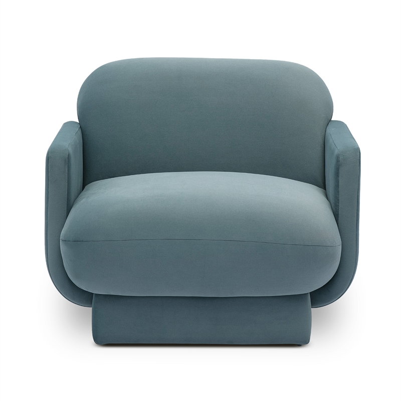 Azalea Powder Blue Performance Velvet Accent Chair