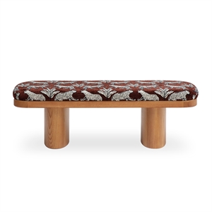 Ollie 48&quot Brown Leopard Jacquard Bench