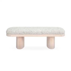 Ollie 48&quot Neutral Floral Jacquard Bench