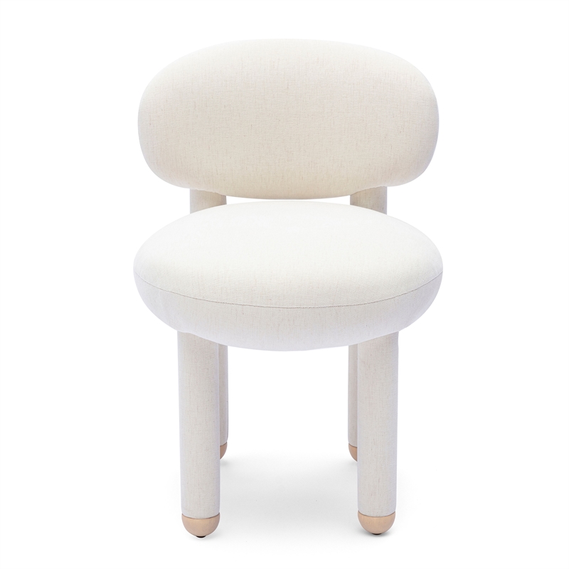 Manu Cream Performance Chenille Dining Chair