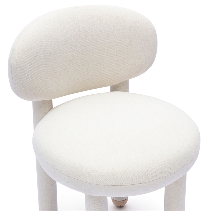 Manu Cream Performance Chenille Dining Chair