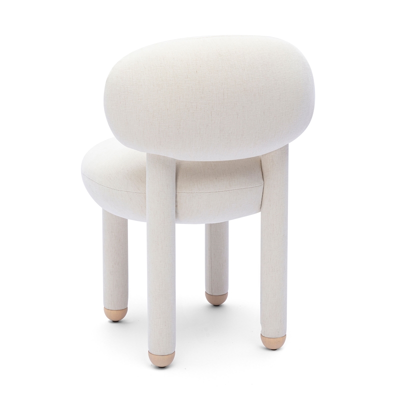 Manu Cream Performance Chenille Dining Chair