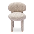 Manu Neutral Floral Jacquard Dining Chair
