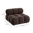 Calliope Dark Brown Performance Velvet Modular Armless Chair
