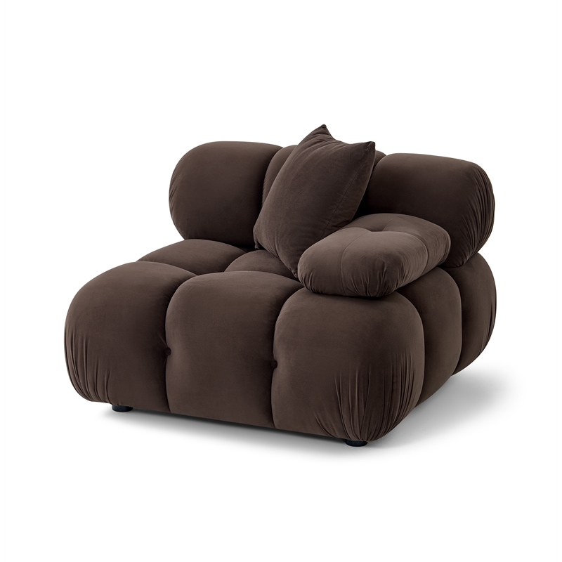 Calliope Dark Brown Performance Velvet Modular Corner Chair