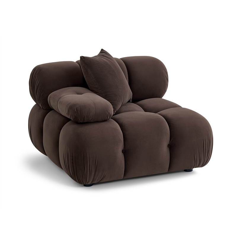 Calliope Dark Brown Performance Velvet Modular Corner Chair