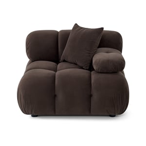 Calliope Dark Brown Performance Velvet Modular Corner Chair