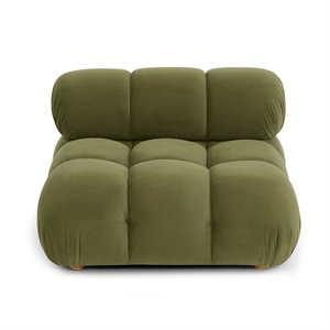 Calliope Olive Green Performance Velvet Modular Armless Chair