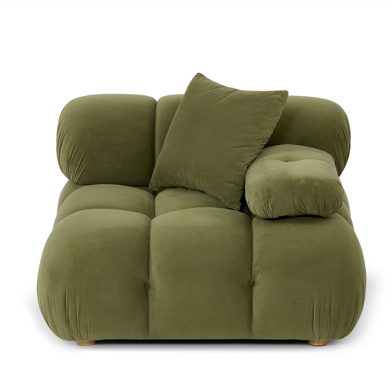 Calliope Olive Green Performance Velvet Modular Corner Chair