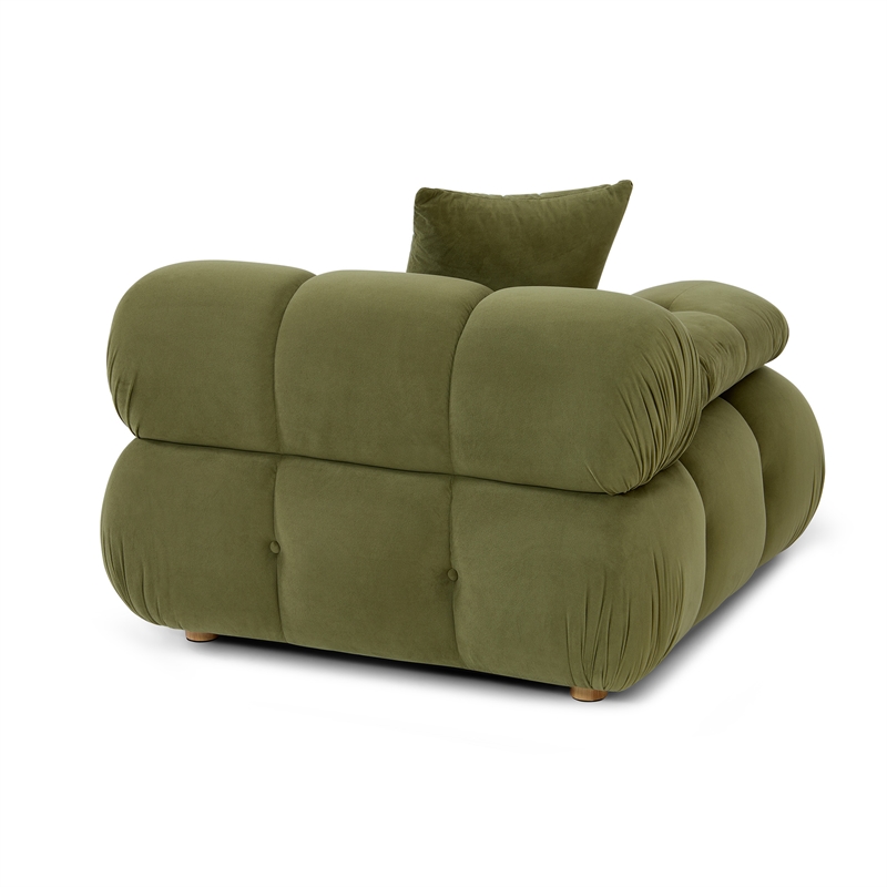 Calliope Olive Green Performance Velvet Modular Corner Chair
