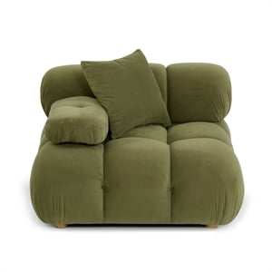 Calliope Olive Green Performance Velvet Modular Corner Chair