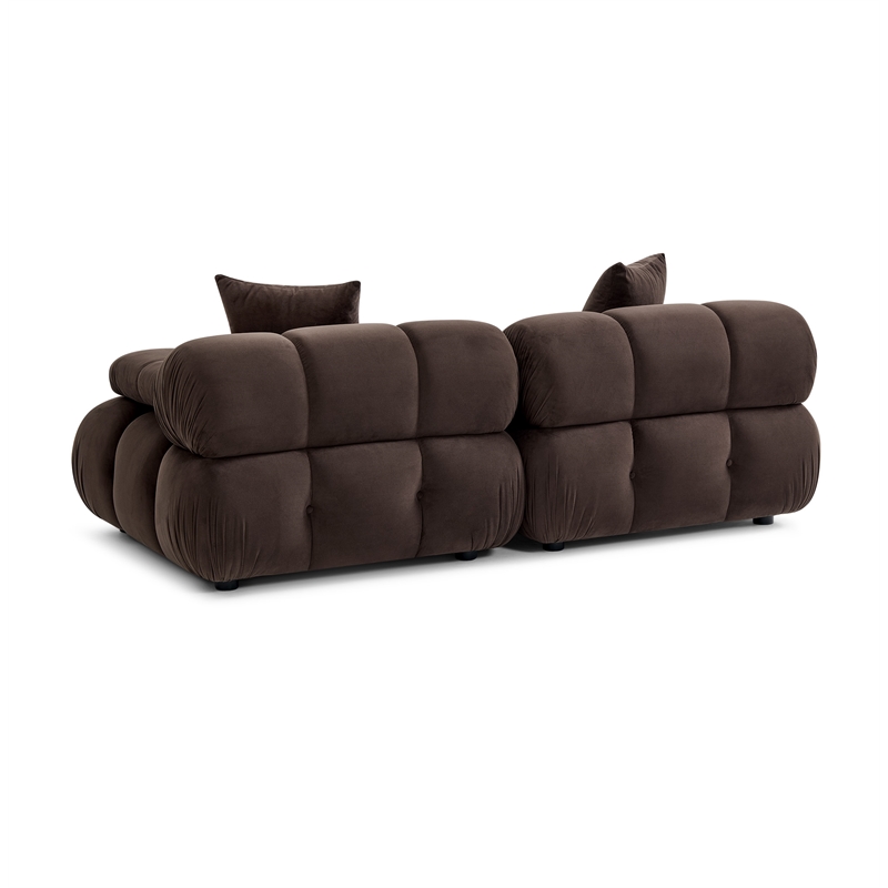 Calliope Dark Brown Performance Velvet Modular Loveseat