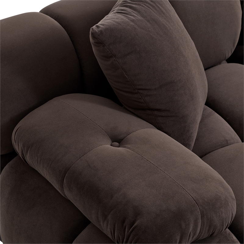 Calliope Dark Brown Performance Velvet Modular Loveseat