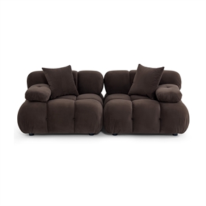 Calliope Dark Brown Performance Velvet Modular Loveseat