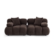 Calliope Dark Brown Performance Velvet Modular Loveseat