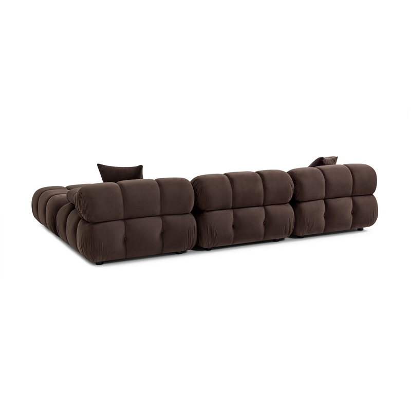 Calliope Dark Brown Performance Velvet 4-piece Modular Sectional