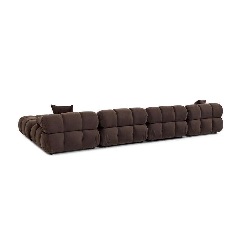 Calliope Dark Brown Performance Velvet 6-piece Modular U-Sectional
