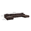 Calliope Dark Brown Performance Velvet 6-piece Modular U-Sectional