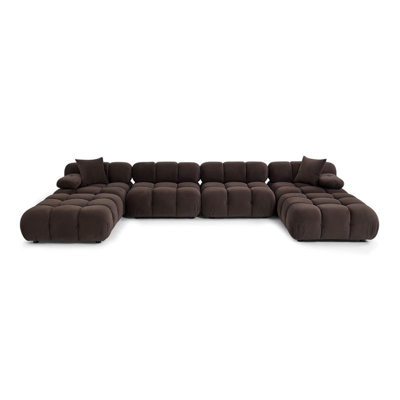 Calliope Dark Brown Performance Velvet 6-piece Modular U-Sectional