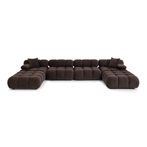 Calliope Dark Brown Performance Velvet 6-piece Modular U-Sectional