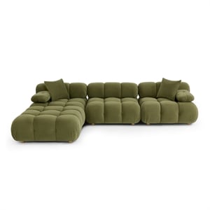 Calliope Olive Green Performance Velvet 4-piece Modular Sectional