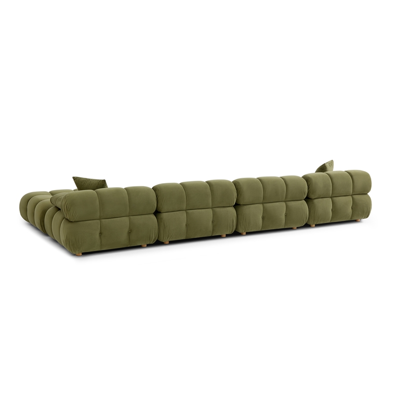 Calliope Olive Green Performance Velvet 6-piece Modular U-Sectional