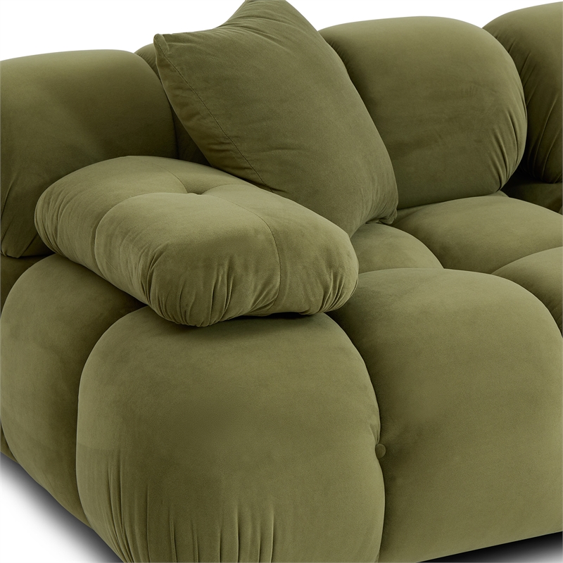 Calliope Olive Green Performance Velvet 6-piece Modular U-Sectional