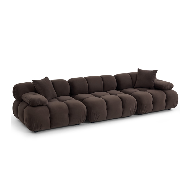 Calliope Dark Brown Performance Velvet Modular Sofa