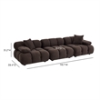 Calliope Dark Brown Performance Velvet Modular Sofa