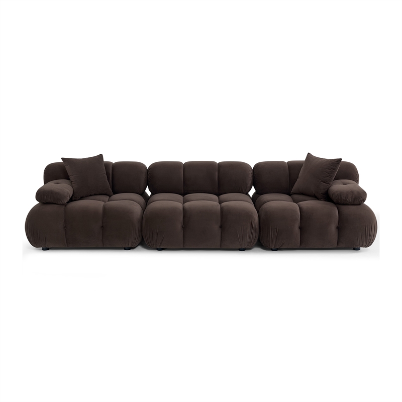 Calliope Dark Brown Performance Velvet Modular Sofa