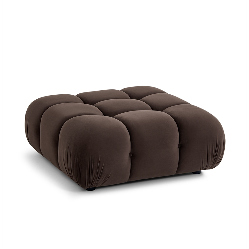 Calliope Dark Brown Performance Velvet Modular Ottoman