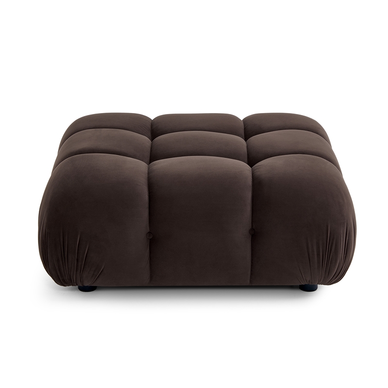 Calliope Dark Brown Performance Velvet Modular Ottoman