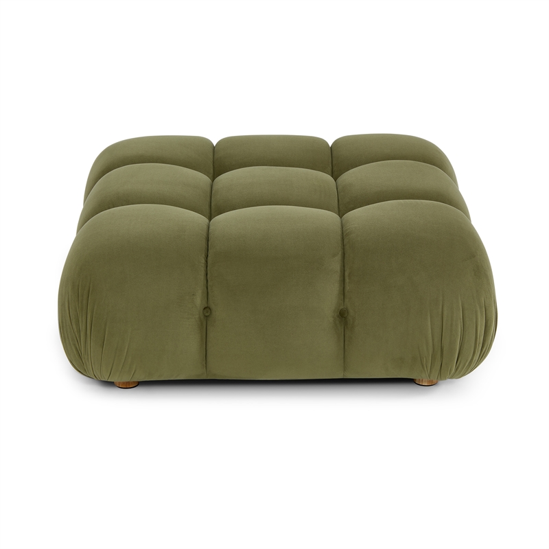 Calliope Olive Green Performance Velvet Modular Ottoman