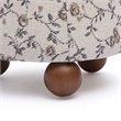 Jaine Beige Floral Jacquard Ottoman