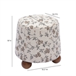 Jaine Beige Floral Jacquard Ottoman