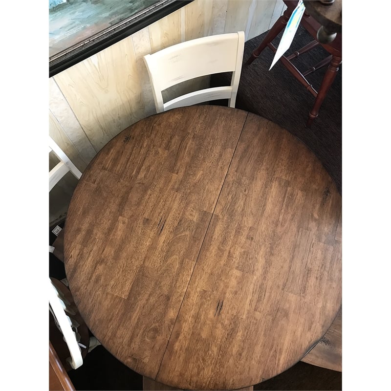 Solid Wood Extendable Bella Dining Table in White & Brown