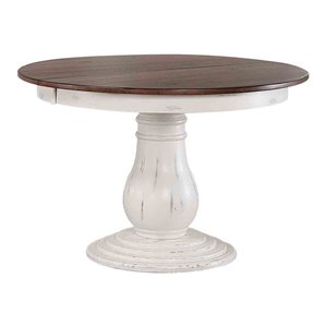iconic furniture company rubberwood bella dining table in cocoa brown/white