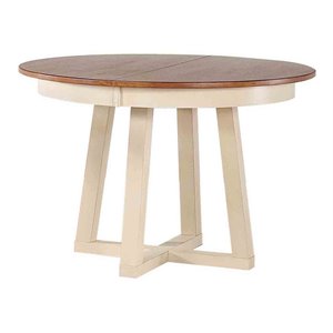 Rubberwood Pedestal Dining Table in Caramel/Biscotti